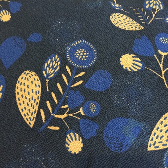 Lularoe Cassie Pencil Skirt Large floral black blue tan - Picture 2 of 5